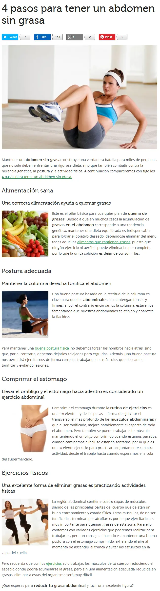 4 pasos para tener un abdomen sin grasa