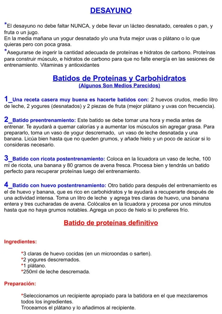 Batidos Caseros Para Ganar Masa Muscular!!