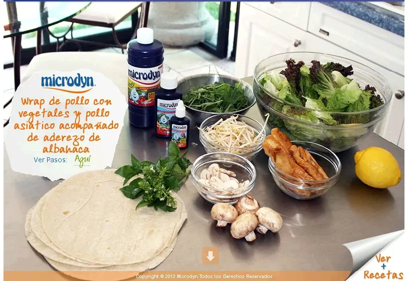 Wrap de pollo con vegetales