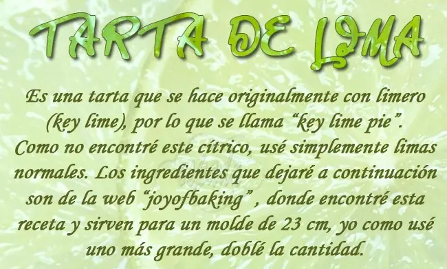 Tarta de lima