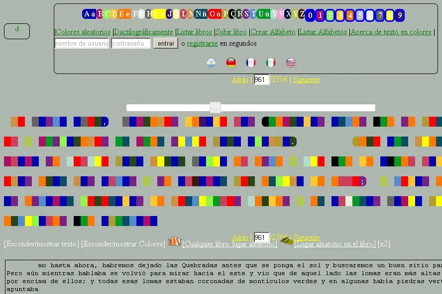 alfabeto en colores