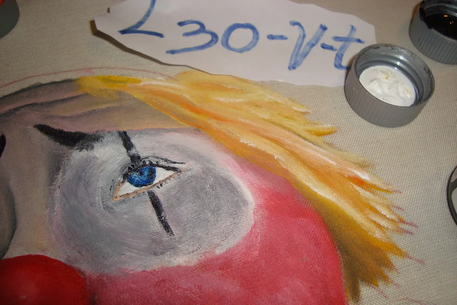 Mi Primera Pintura En Tela (payaso triste)
