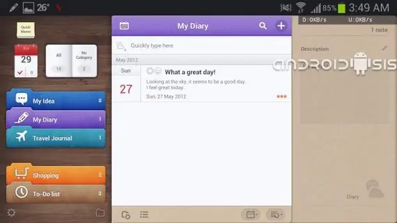 Aplicación de notas del Note 8 en tu Smartphone