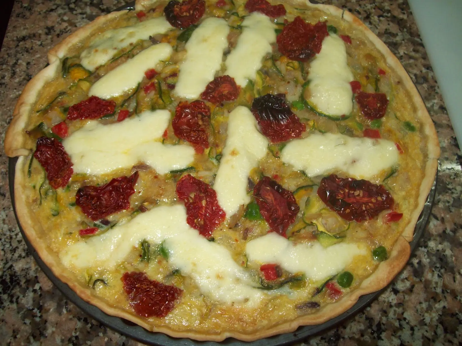 Tarta de Zapallitos, Tomates Secos, Arroz y Arvejas