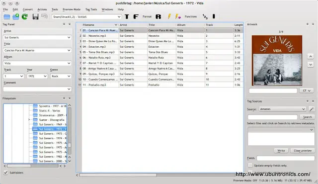 Puddletag | Editor de etiquetas de audio