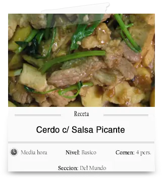 Cerdo con salsa picante, receta oriental para pocos paladare