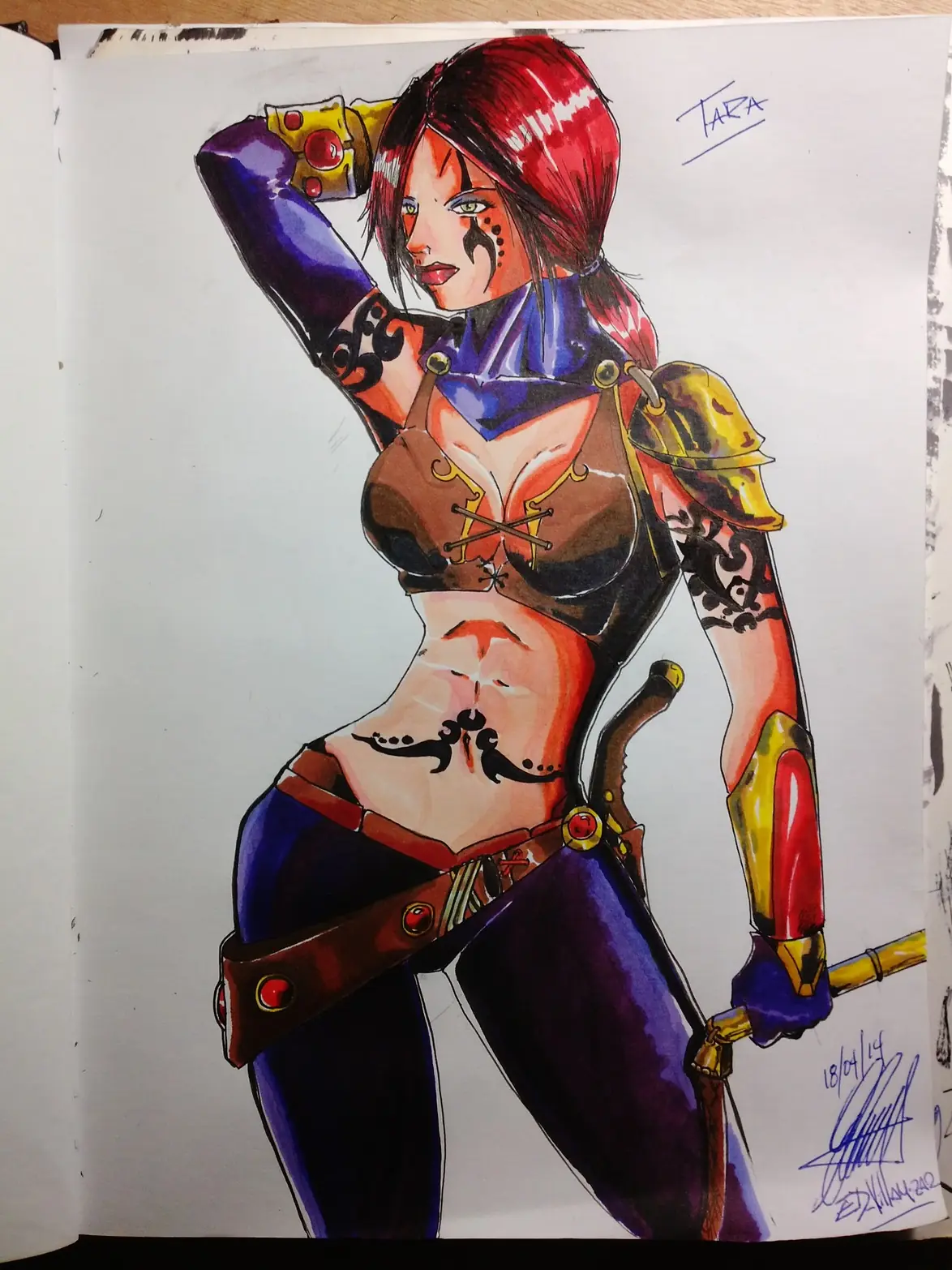 Dibujo Liga de La Justicia Con Marcadores Prismacolor