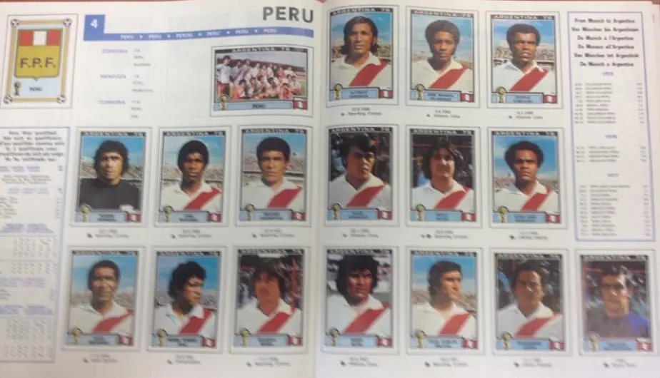 Así lucía la Selección Peruana en los álbumes Panini