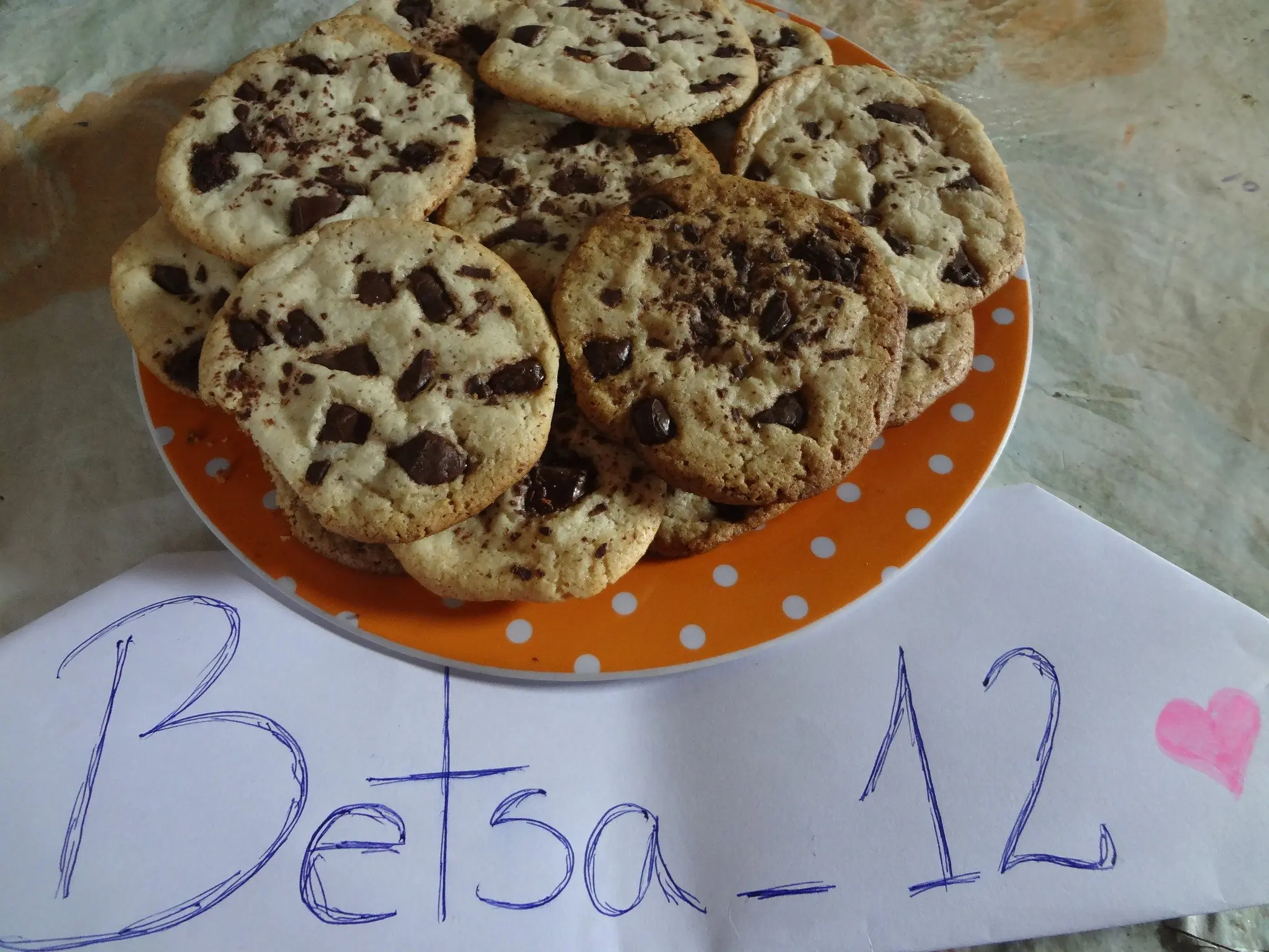 Galletitas con chips de chocolate (sin manteca). Fotoreceta