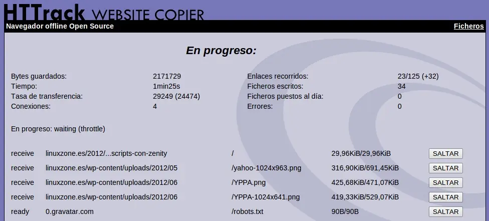 HTTrack Website Copier o como descargar páginas web complet
