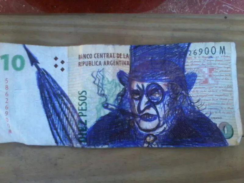 Fenómeno viral: arte en los billetes de 2 pesos
