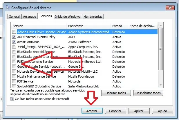 msconfig en windows 7