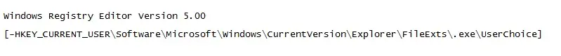 Pasos para cambiar asociación incorrecta del archivo .exe