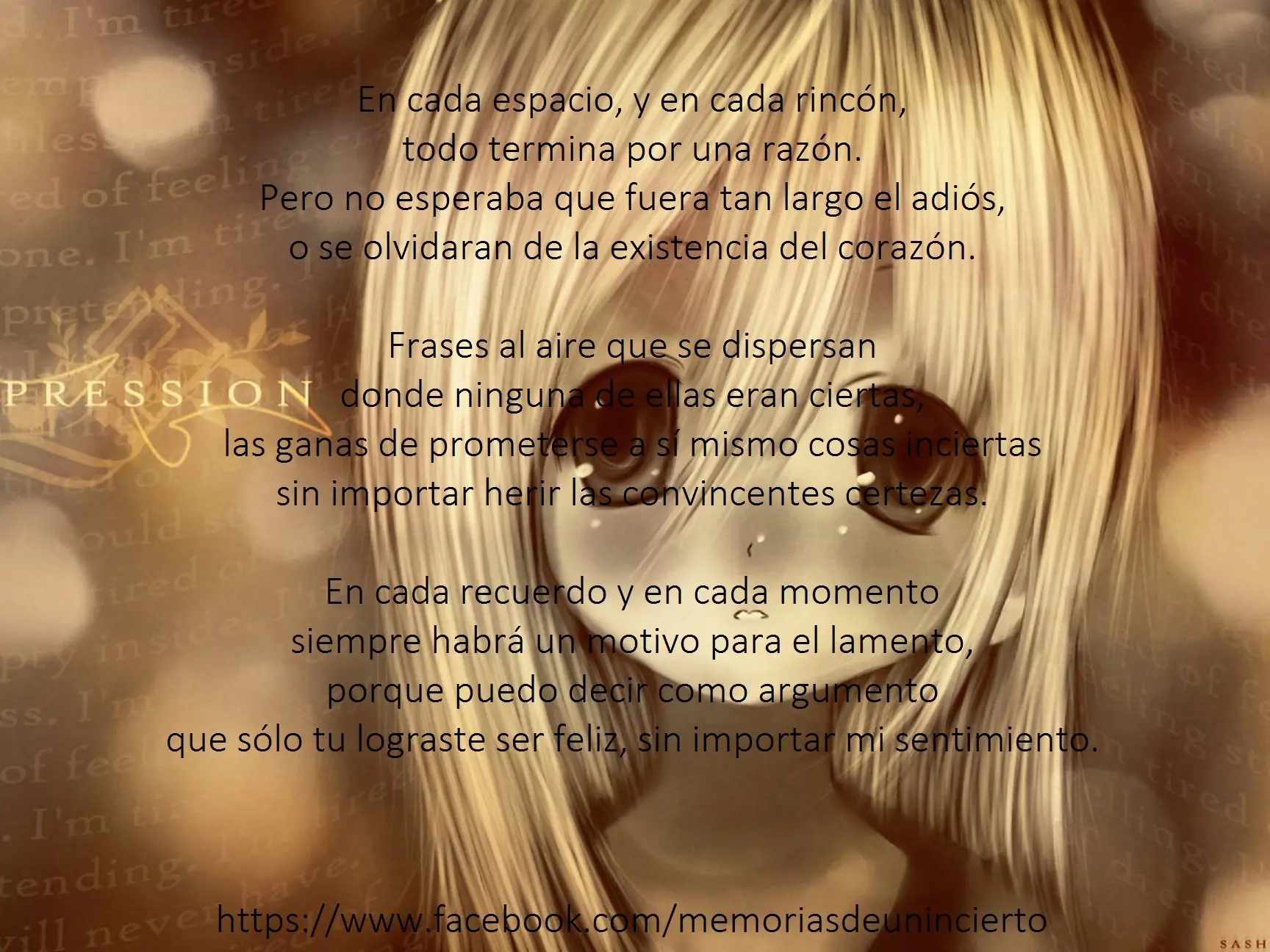 Sin importar mi sentimiento - Poesía.