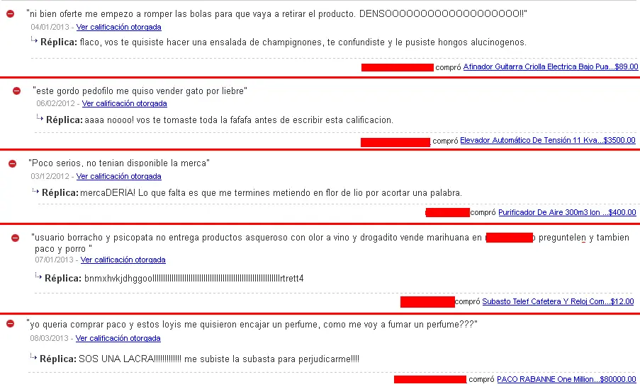 Calificaciones extremas de Mercadolibre - Nuevas