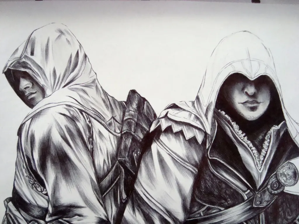 [Assassin's Creed] Dibujo a lapicera, birome, bic