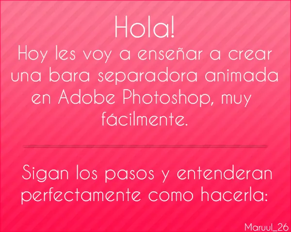 Como crear una barra separadora animada en Photoshop.