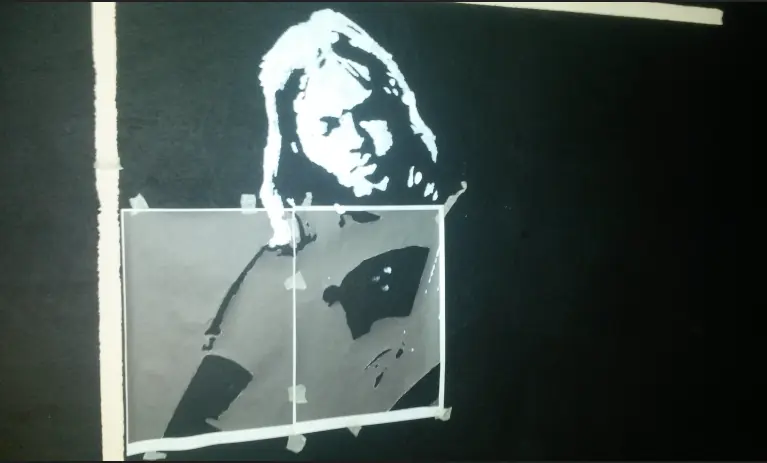 Pinté a Gilmour (Pink Floyd) en mi habitación