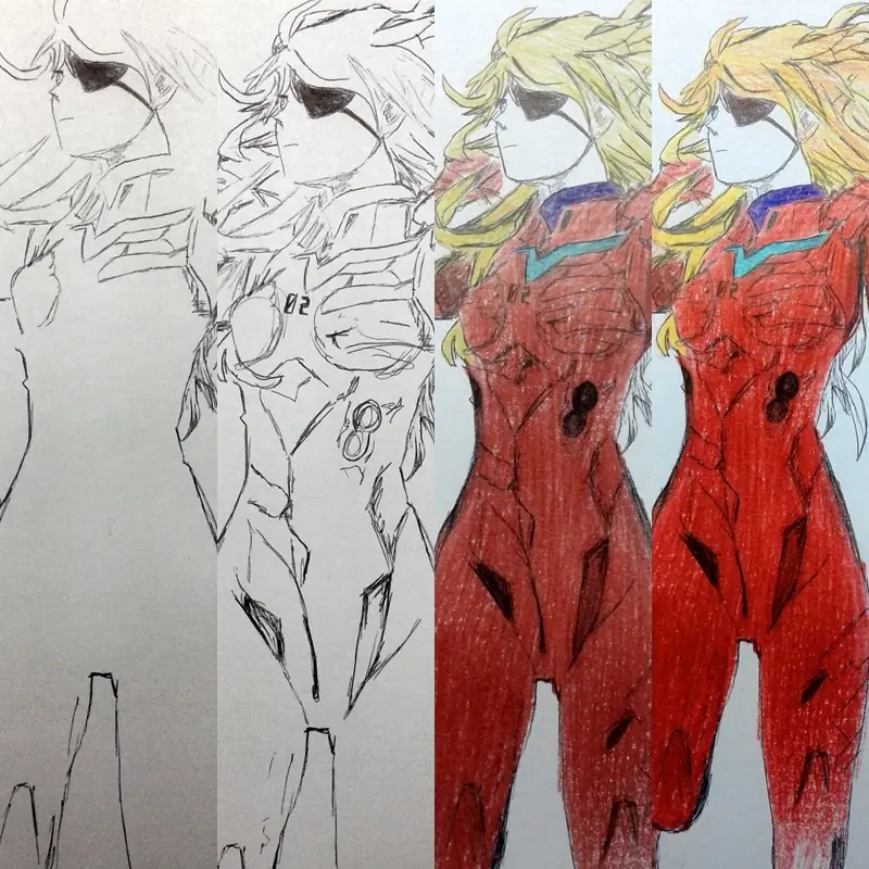 Dibujando a Asuka [Langley Sōryū]
