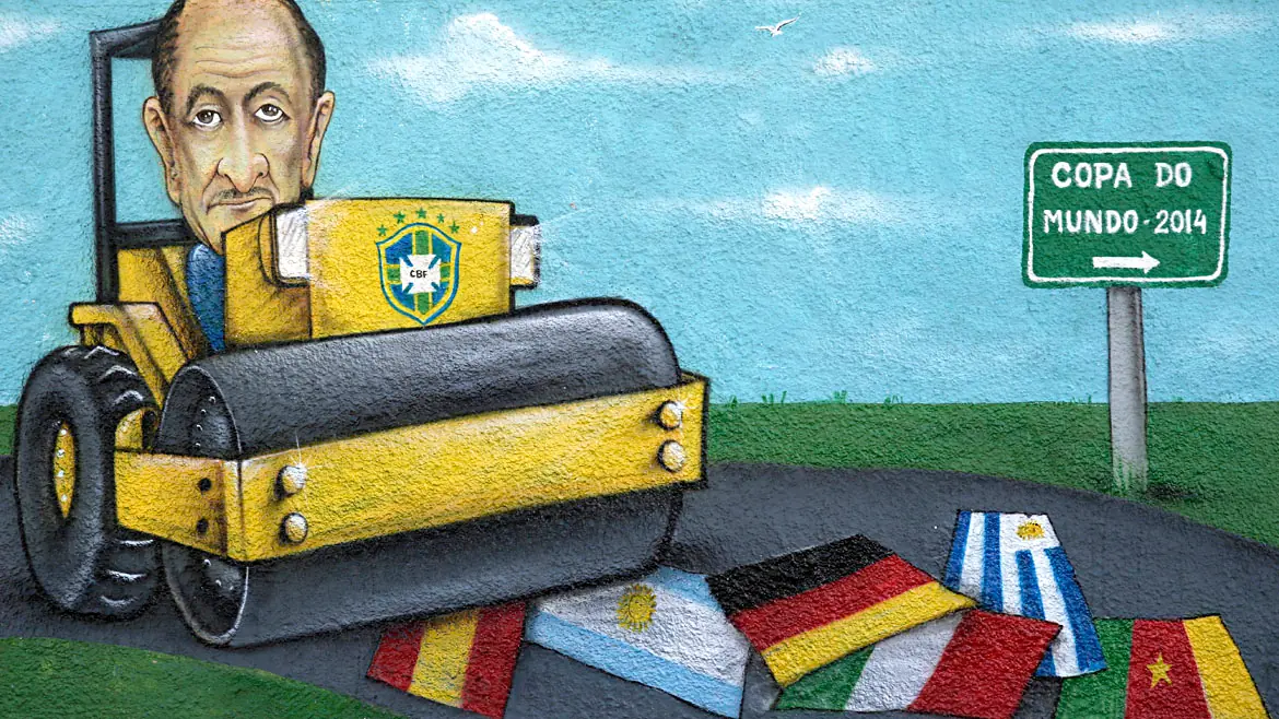 Murales mundialistas cubren las paredes de Brasil