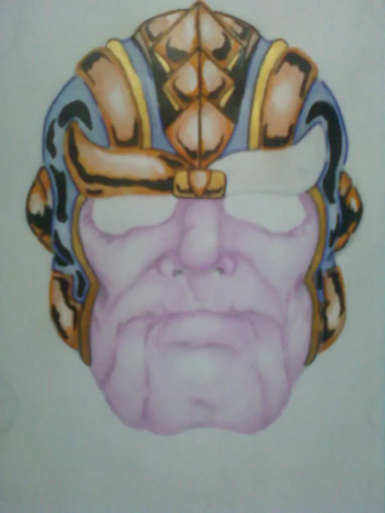 Dibujo de un Hacha +Thanos (Marvel)