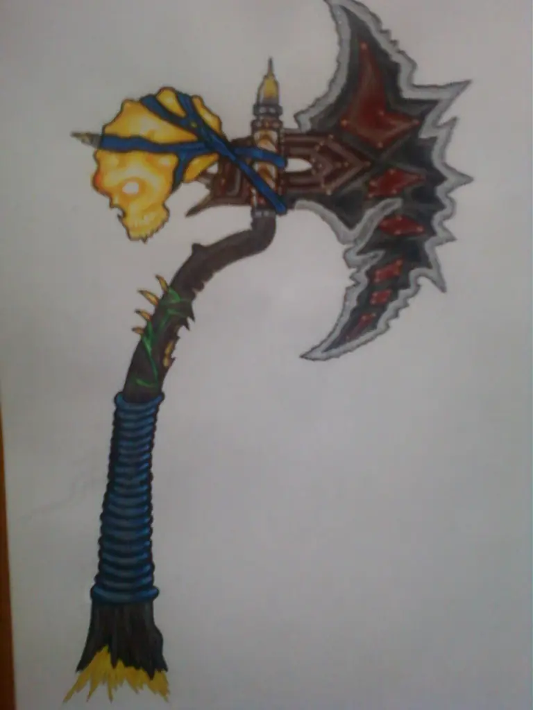 Dibujo de un Hacha +Thanos (Marvel)