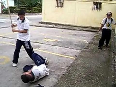 Chico le parte la cabeza de un palazo a otro