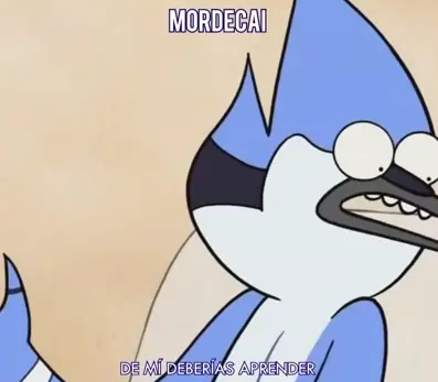 Mordecai y finn en una lucha de rap