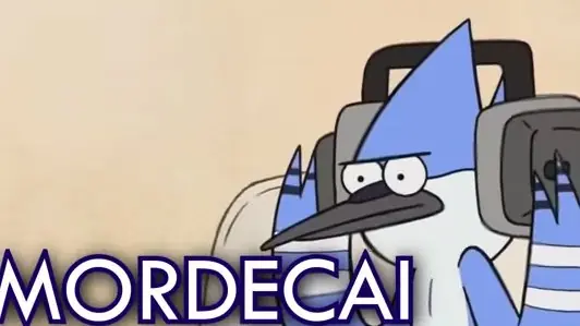 Mordecai y finn en una lucha de rap
