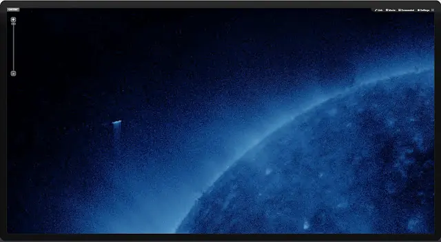 Increíble Nave Nodriza a un costado del sol, fotografiada