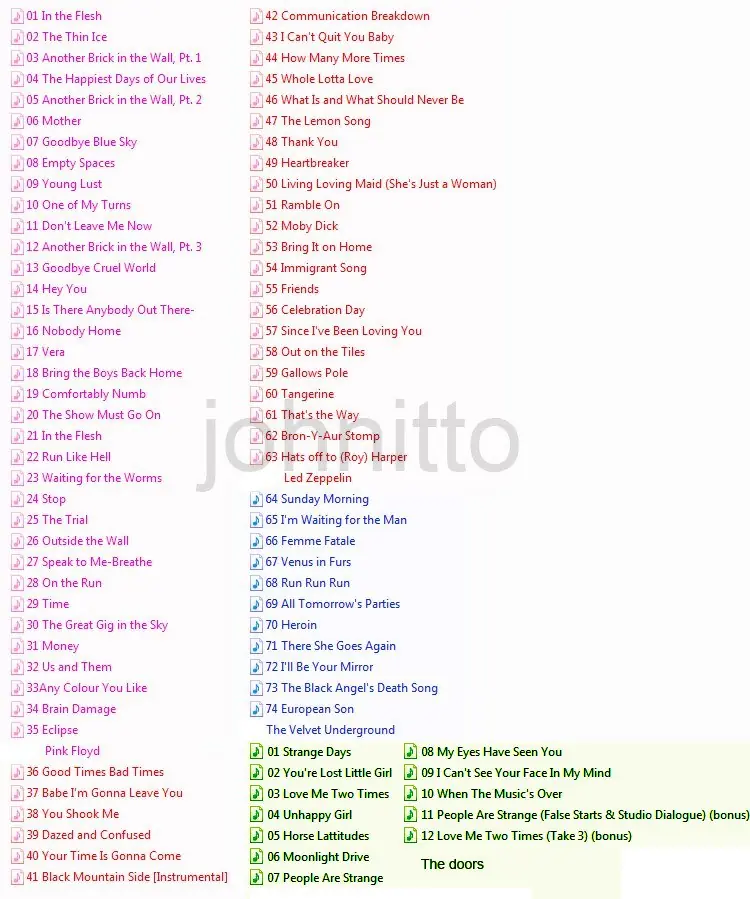 86 Canciones de las mejores bandas de la historia [MEGA]
