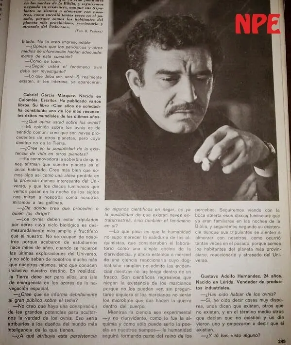 G.G.Márquez y los OVNIs. (entrevista)