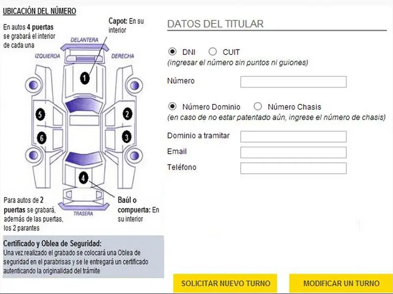 Es ley grabar patente del auto en capót y puertas