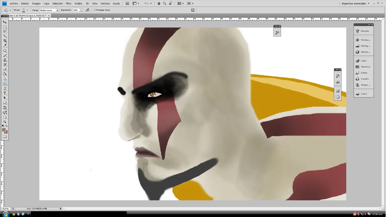 Mi dibujo digital de Kratos [God of War]