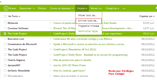 limpiar hotmail