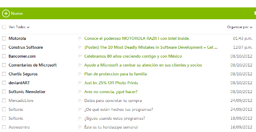 Limpiar Hotmail de algún remitente en específicio