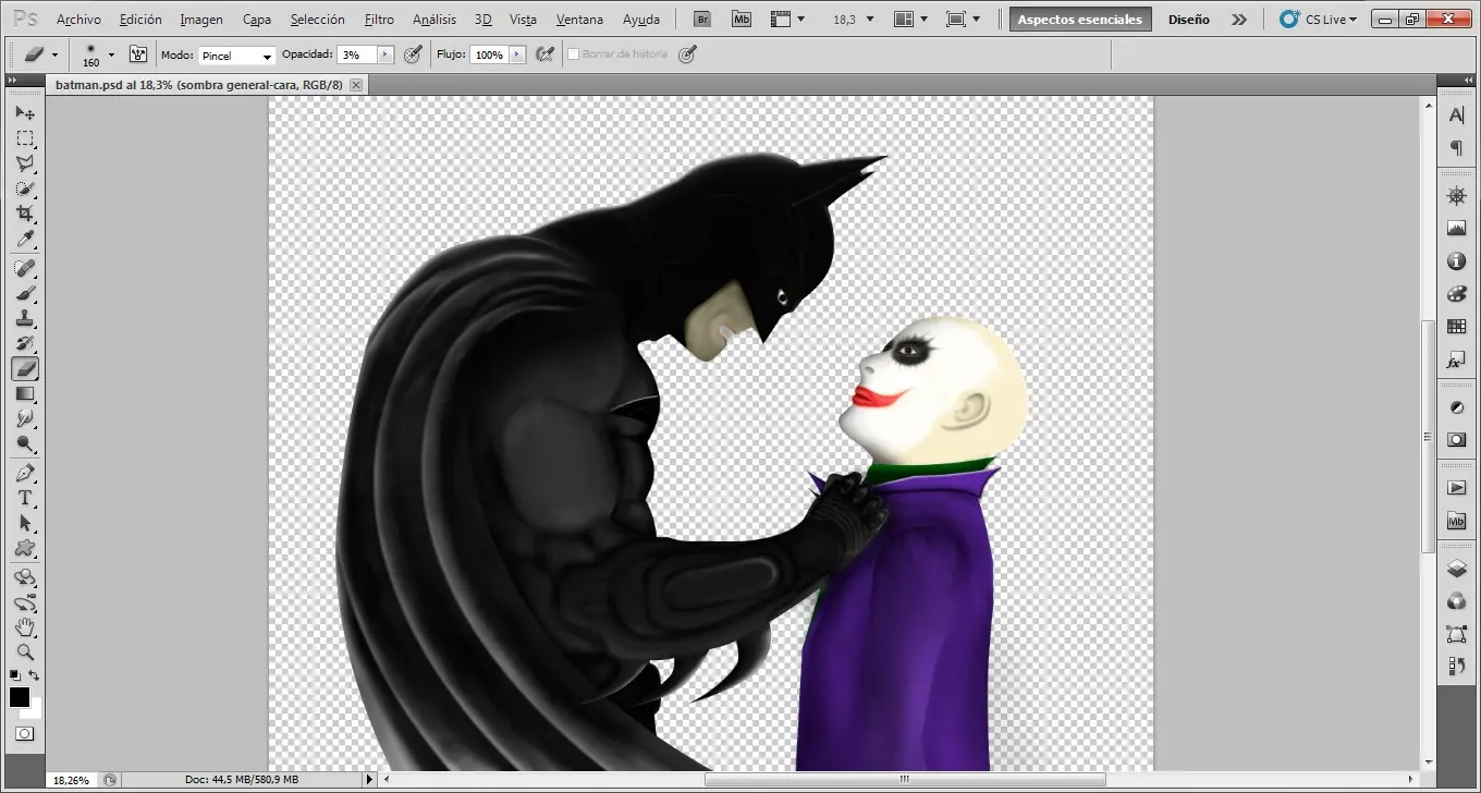 mi dibujo en photoshop [Batman y el Joker]