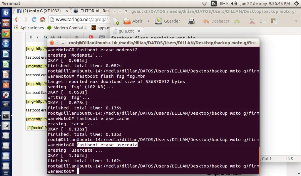 Reinstalar firmware Motorola Moto G/X en Ubuntu