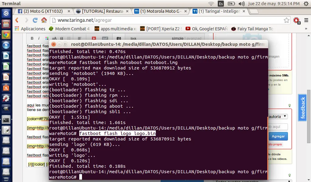 Reinstalar firmware Motorola Moto G/X en Ubuntu