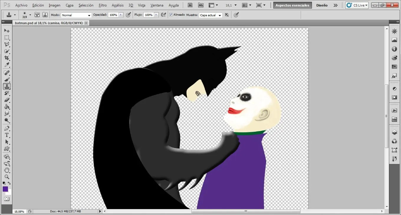 mi dibujo en photoshop [Batman y el Joker]