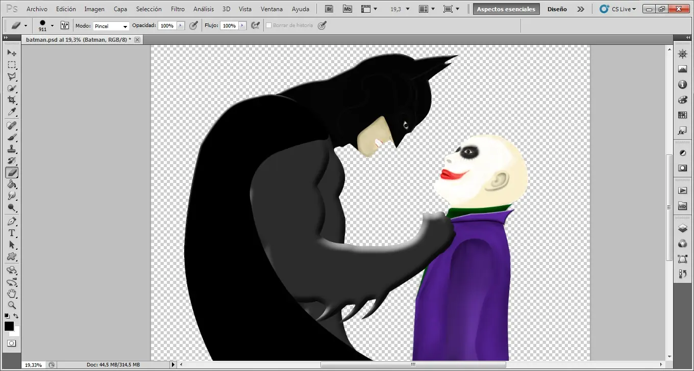 mi dibujo en photoshop [Batman y el Joker]