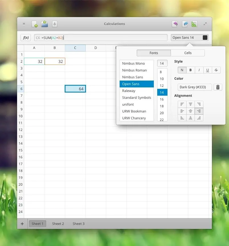Tabla spreadsheet Gtk integracion