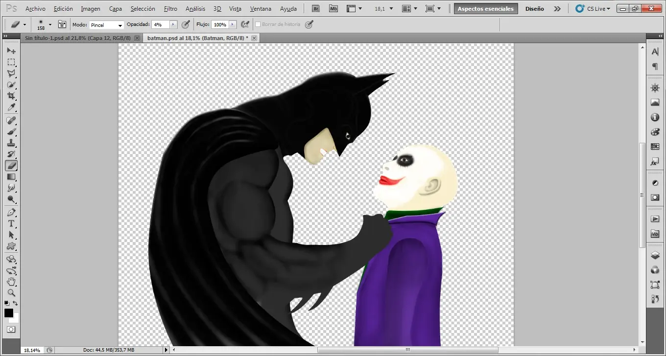 mi dibujo en photoshop [Batman y el Joker]