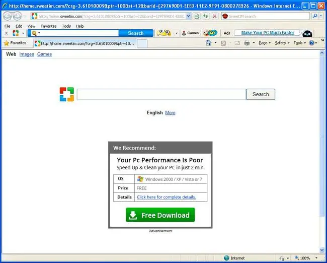 Eliminar SweetPacks Toolbar y SweetIM Toolbar - Secuestrador