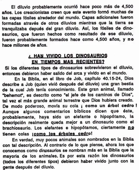 Los Dinosaurios y la Biblia