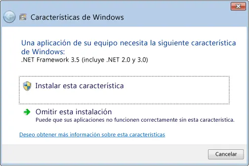 Instalar .NET Framework 3.5 en Windows 8 Pro via OFFLINE
