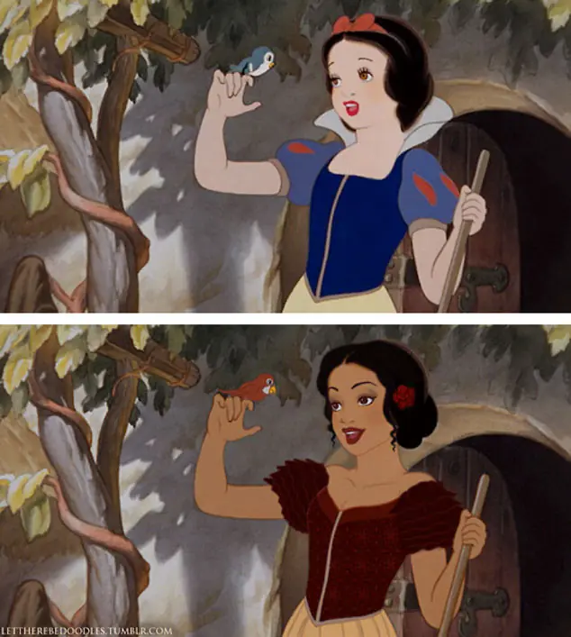 Mira a las princesas de Disney cambiadas de raza