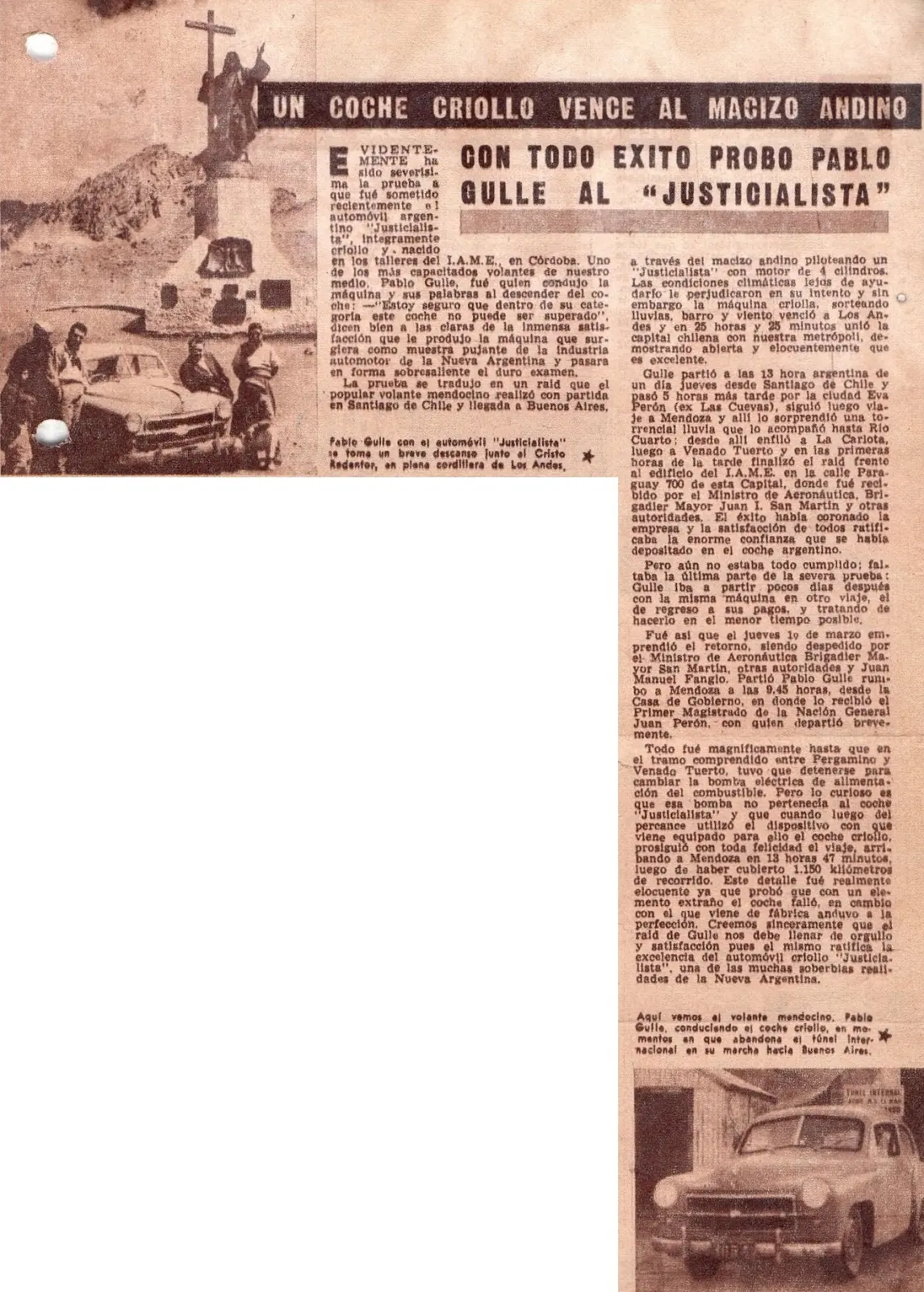 El Justicialista que cruzó los Andes