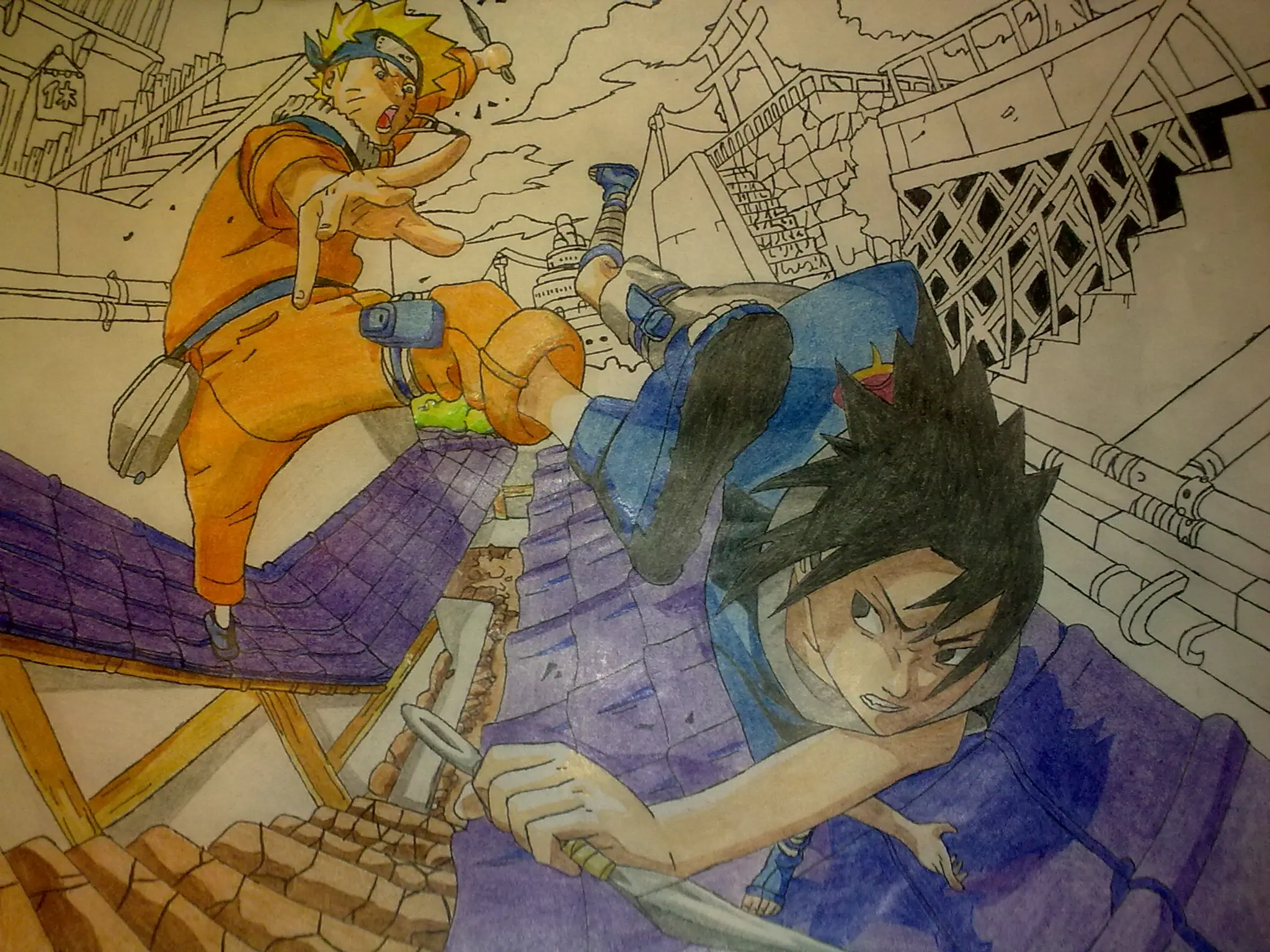 Simplemente un dibujo de Naruto (a color)
