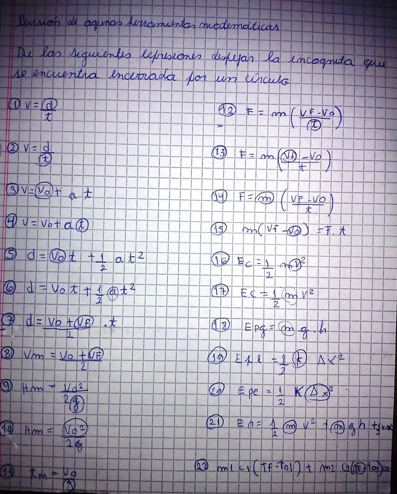Revisión de algunas herramientas matemáticas